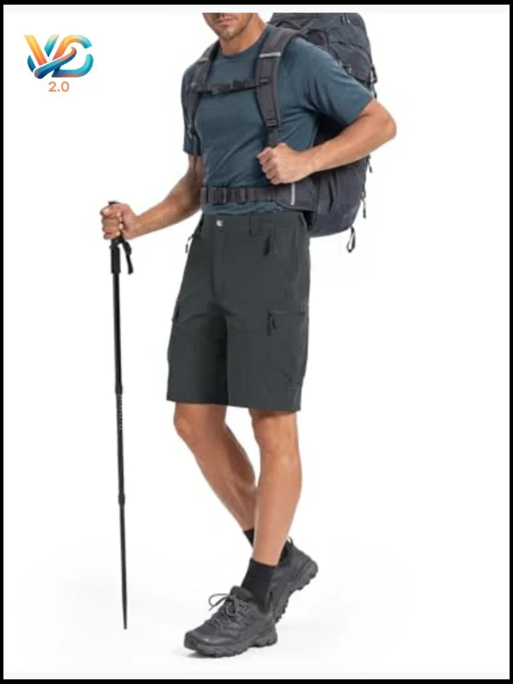 Men's 8-Pocket Cargo Hiking Shorts Quick Dry Stretch Lightweight Outdoor